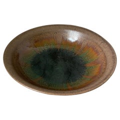 Mid-Century Modern Large Ceramic Decorative Bowl with Fat Lava Glaze - 20th c.