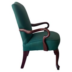 Retro 20th Century Queen Anne Chair Herringbone Pattern