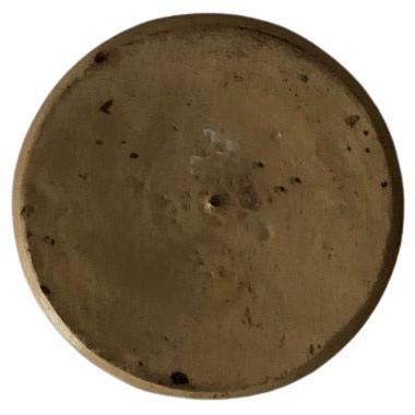 Minimalist Vintage Incised Ring Stoneware Jar For Sale