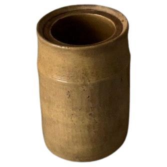 French Vintage Incised Ring Stoneware Jar For Sale