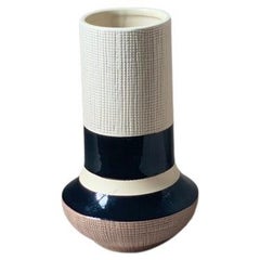 21st Century Ribbed Ceramic Vase