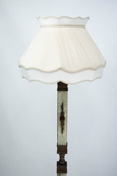 Lampadaire italien rare de style Hollywood Regency en onyx et bronze, années 1970