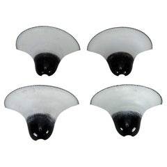 Set of four Large Labeled Barbini Murano Glass Wall Sconces. Italy 1970s
