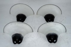 Set of four Large Labeled Barbini Murano Glass Wall Sconces. Italy 1970s
