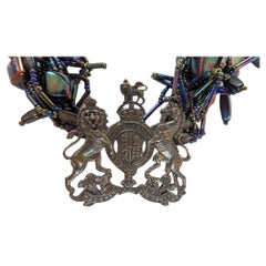 Vintage 1990s Artist Made Purple Iridescent Beaded Necklace