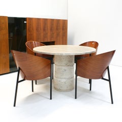 Travertine Round Dining Table by Angelo Mangiarotti for Up&Up, Italy, 1970s