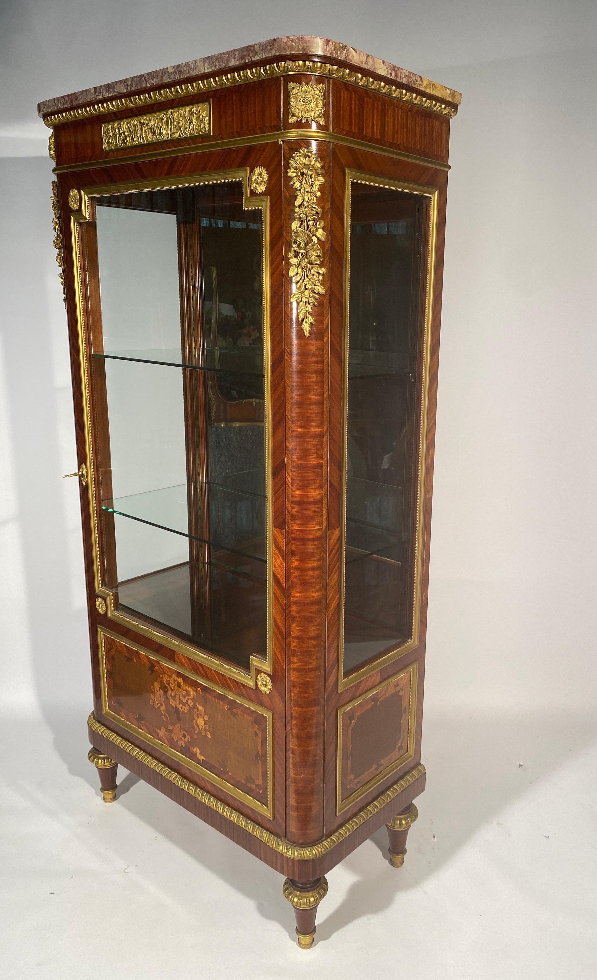 Exceptional Louis XVI Style Showcase in the manner of François Linke For Sale 7