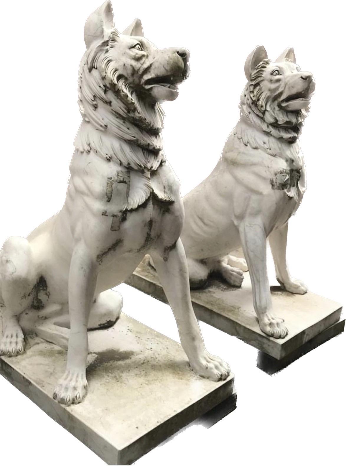 Beautiful pair in very good conditions to decorate inside or outside any home, for me they are Carrara, allow to deliver  approximate 30 days because they have to be shipped outside USA. 