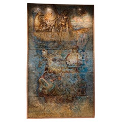 Pittura murale su vetro di Siqueiros Pezzo unico, Muralista messicano, 6,56 F per 11,48 F