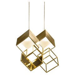 Lattis Chandelier M - Solid brass chandelier handmade by Diaphan Studio