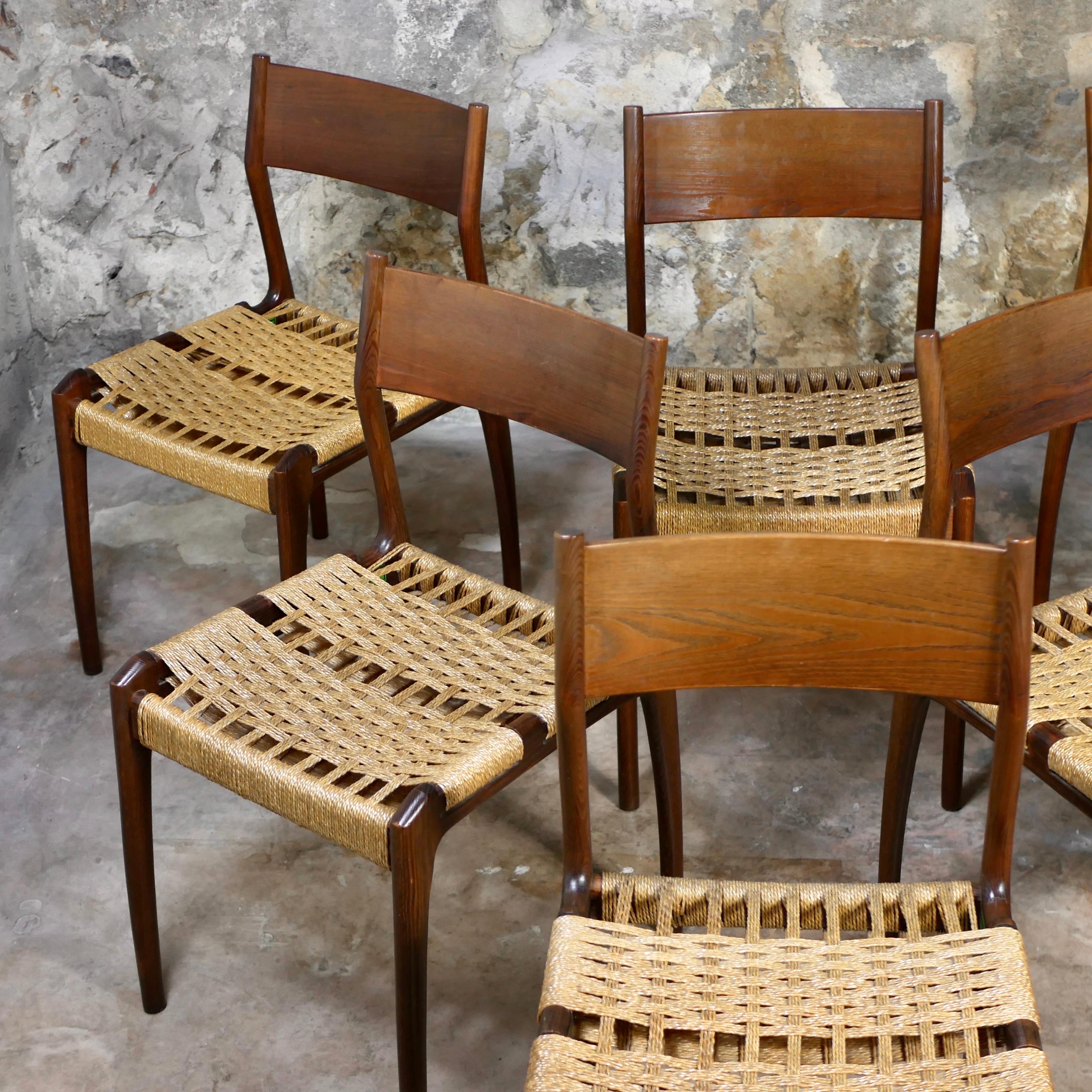 Set of 6 Havana Italian chairs by the Consorzio Sedie Friuli, 1960s 1