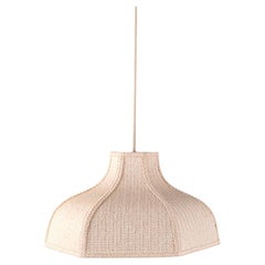 Woven embroidered raffia pendant, made in France, 1960s