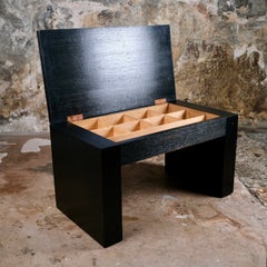 Vintage Art Deco style coffee table with cigar box, in the style of Jean Dunand, France