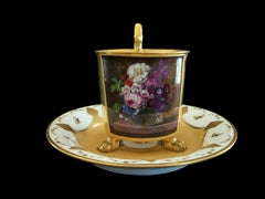 Rare Imperial Vienna Porcelain Cup & Saucer by Josef Nigg - Austria - Circa 1817