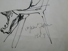 ALFREDA JAUNZENS - Vintage Pen & Ink Drawing - Signed - Canada - Circa 1969