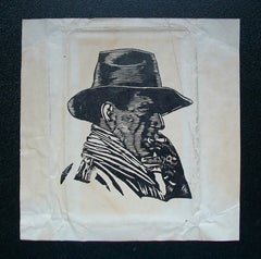 Estampe sur papier / Portrait de style « Mid-Century » - Non signé - Non encadré - XXe siècle