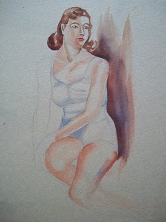 Vintage Sketch - Watercolor Over Graphite - Unsigned - Canada - Circa 1950's