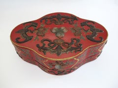 Chinese Export Red Lacquer Quatrefoil Presentation Box - Mid Qing - Circa 1850