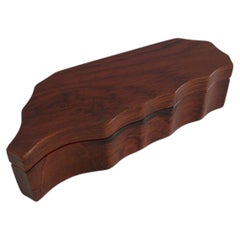 Taiwan Map Shaped Wooden Seal Stamp Box - Hong Zitan Rosewood - Circa 2000