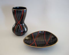 DÜMLER & BREIDEN - Mid Century Ceramic Vase & Dish Set - Germany - Circa 1960