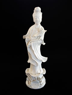 Vintage Blanc de Chine Porcelain Guanyin Statue - China - Circa 1960