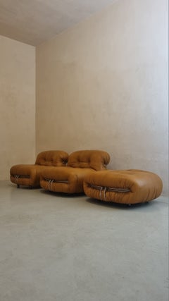 Soriana armchairs and pouf designed by  Afra and Tobia Scarpa for Cassina 1969