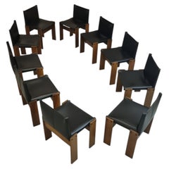 Set of 10 Monk chairs designed by Afra and Tobia Scarpa for Molteni 1974
