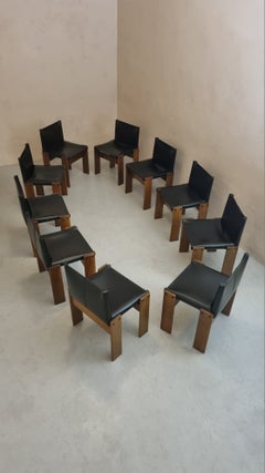 Set of 10 Monk chairs designed by Afra and Tobia Scarpa for Molteni 1974
