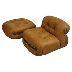 Soriana armchair and pouf designed by  Afra and Tobia Scarpa for Cassina 1969