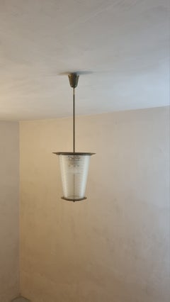 Pietro Chiesa Ceiling Lamp for Fontana Arte, Brass & Glass, 1940, Italy
