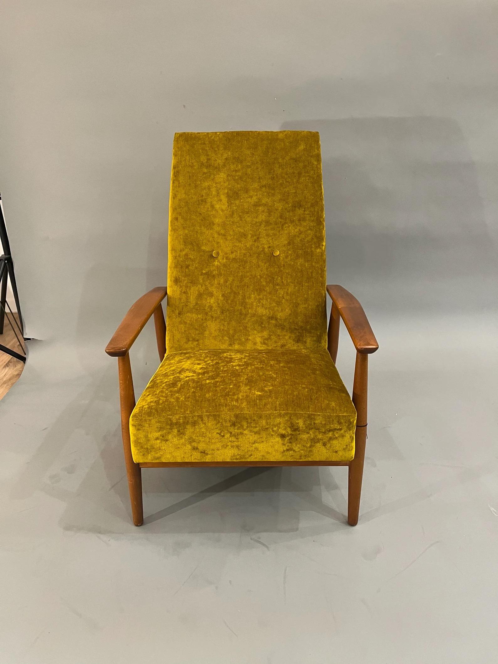 MidCentury Danish Recliner Arm Chair For Sale at 1stDibs