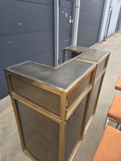"Maison Jansen" brass Modular Bar with 3 Bar Stools.