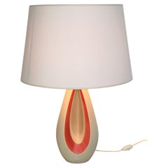 1950s French Ceramic Table Lamp, in the Style of Pol Chambost or Georges Jouve