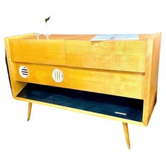 Vintage MCM Stereo Console Record Player German bar (eame lk) 