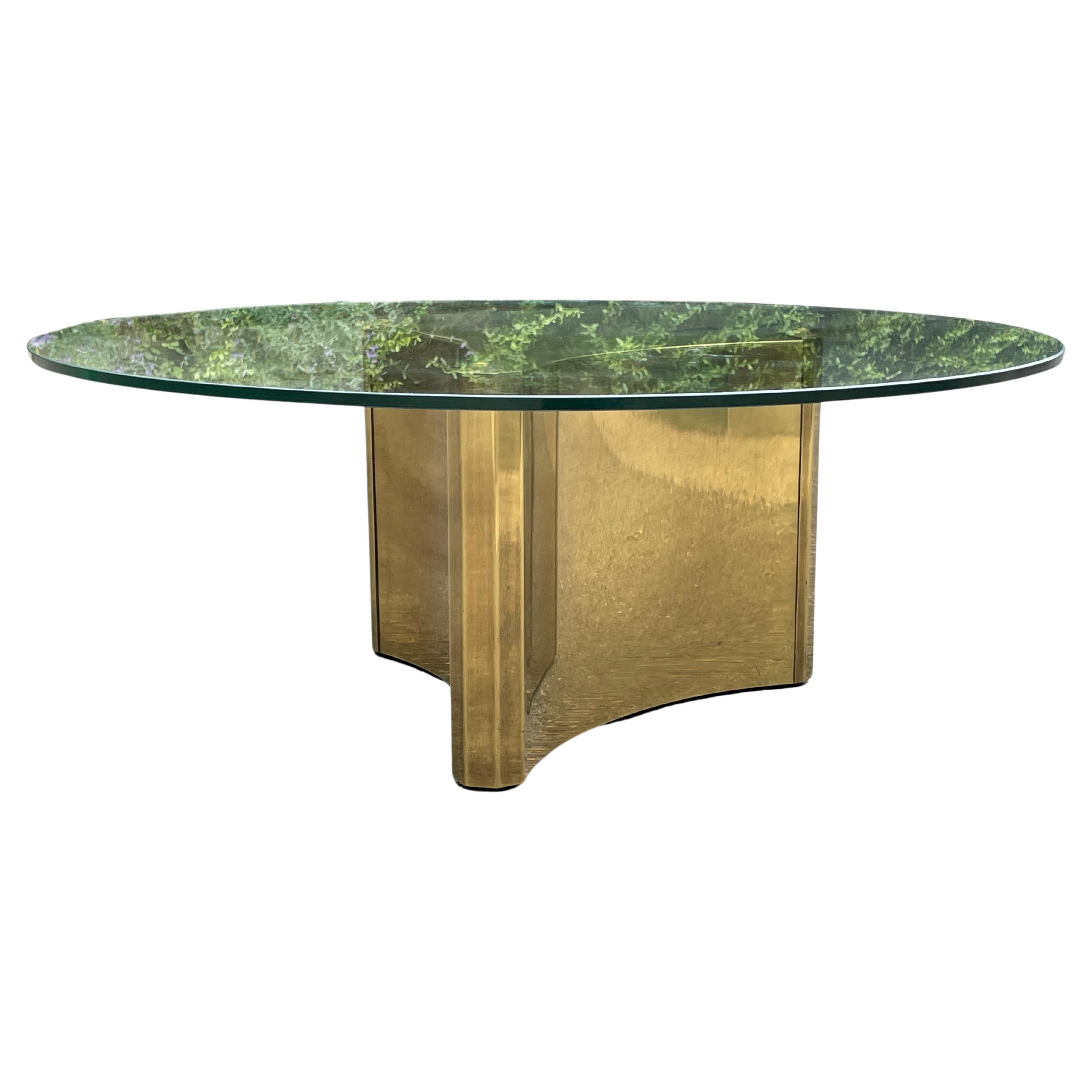 Mastercraft Brass "Trilobi" Pedestal Coffee Table