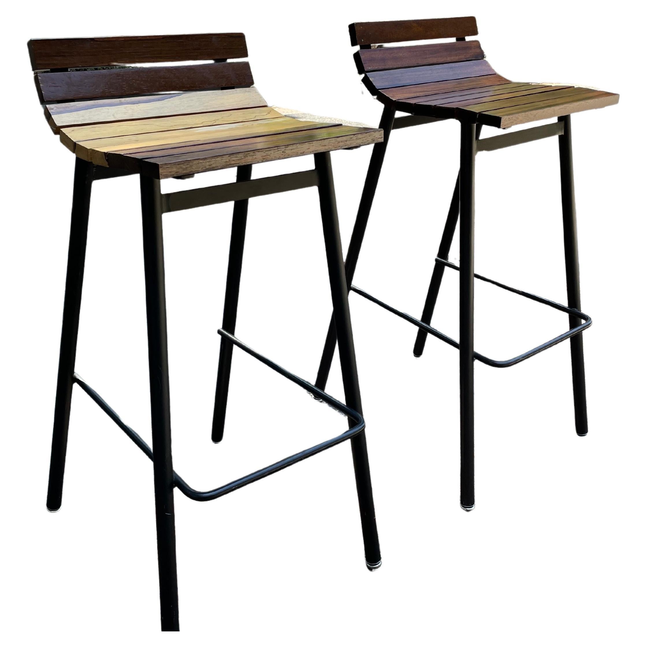 Iron Bar Stools by Vista of California – Set of 2 For Sale