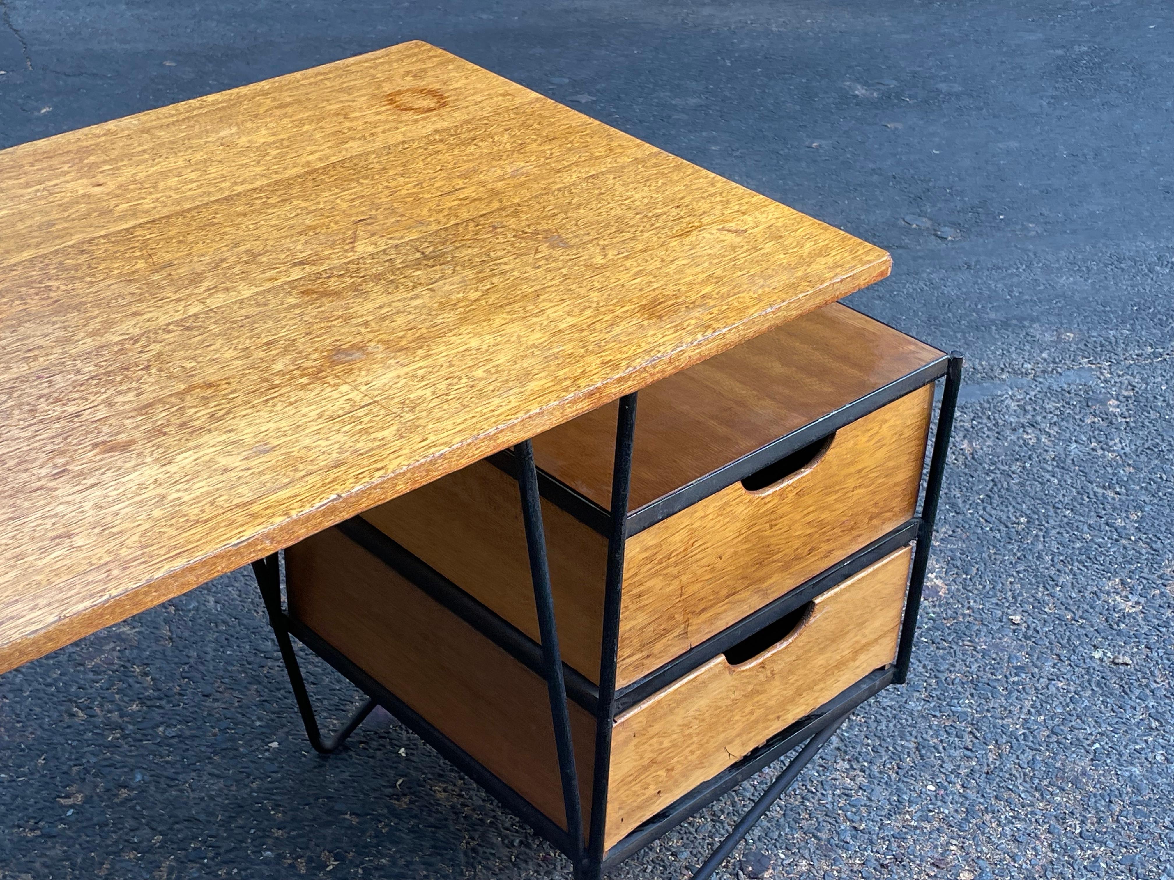 Wood Vista of California Floating Modernist Desk, 1950s For Sale