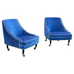 Harvey Probber Lounge Club Chairs in Blue - Circa 1960s