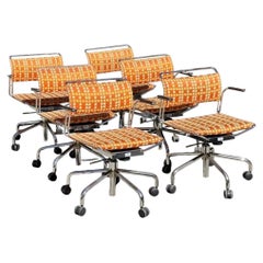 Mid Century Orange & Chrome Office Desk Chair