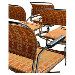 Mid Century Orange & Chrome Office Desk Chair