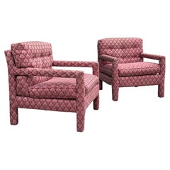 Milo Baughman Parsons Chairs in Incredible Fabric