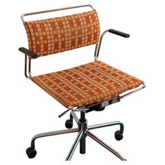 Mid Century Orange & Chrome Office Desk Chair