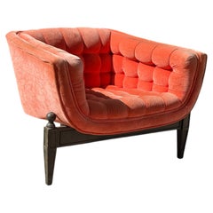 Mid-Century Orange Scoop Lounge Chair by Adrian Pearsall