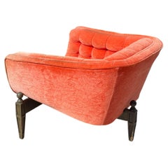 Mid-Century Orange Scoop Lounge Chair by Adrian Pearsall