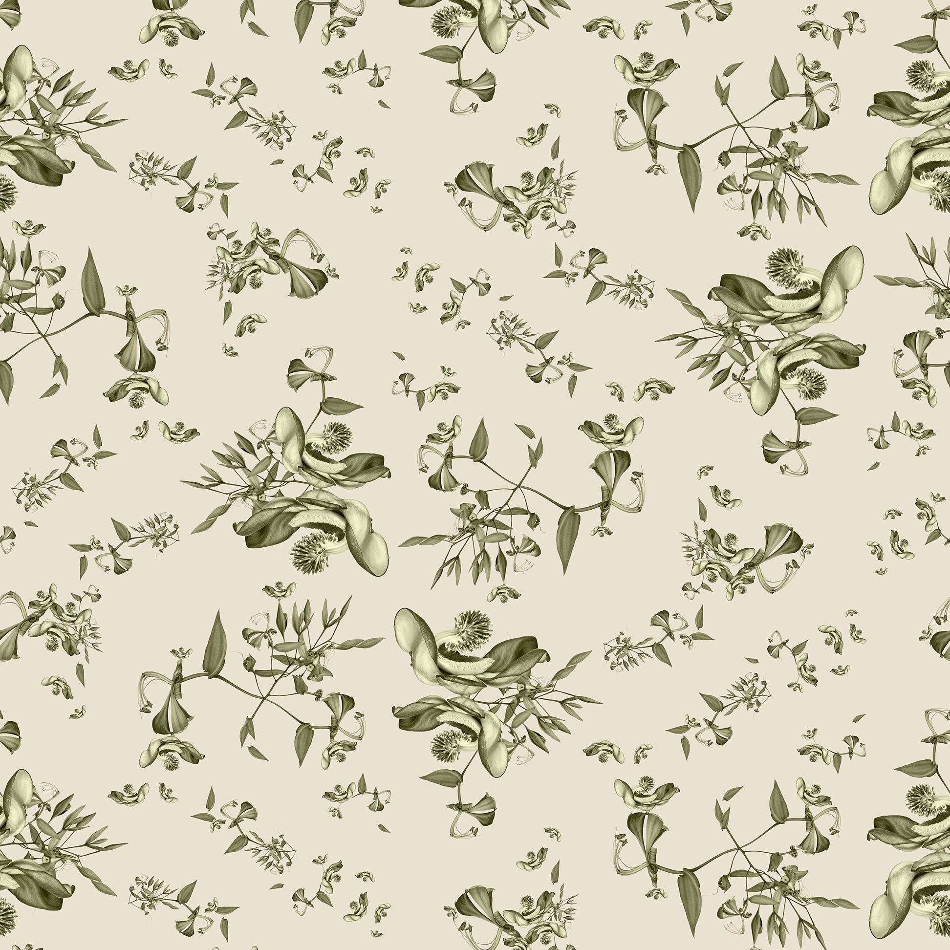 Cannonball Floral Wallpaper  For Sale