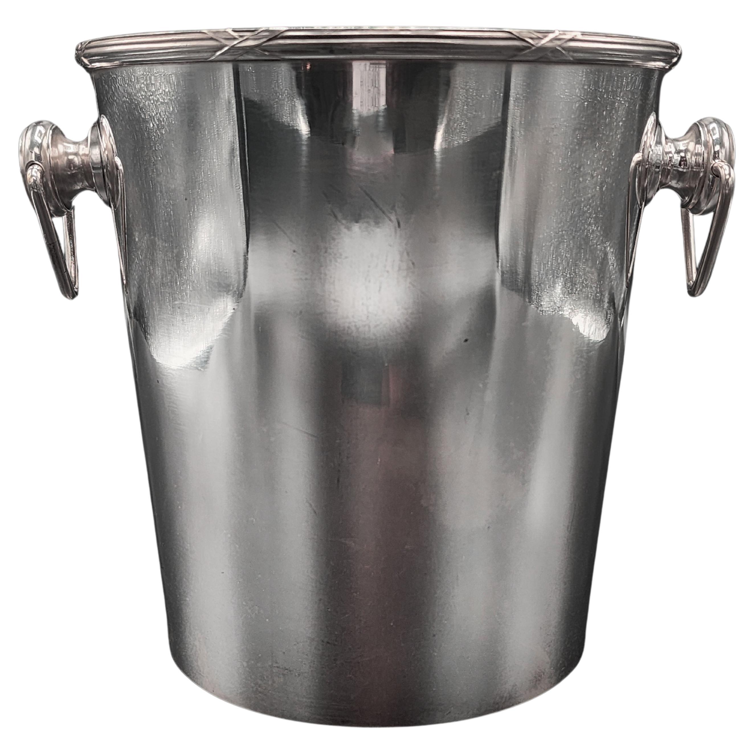 Christofle Secchiello da champagne in metallo placcato argento Art Deco