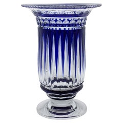 Val Saint Lambert glass vase in cobalt blue