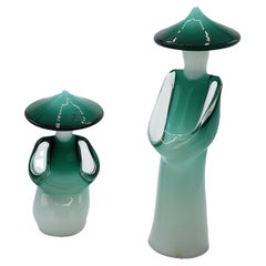 Pareja de Chinoiserie de cristal de Murano de Vetri