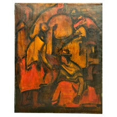 Peinture à l'huile sur papier de Jona