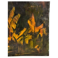 Huile sur papier de l'artiste Jona 1950-1970